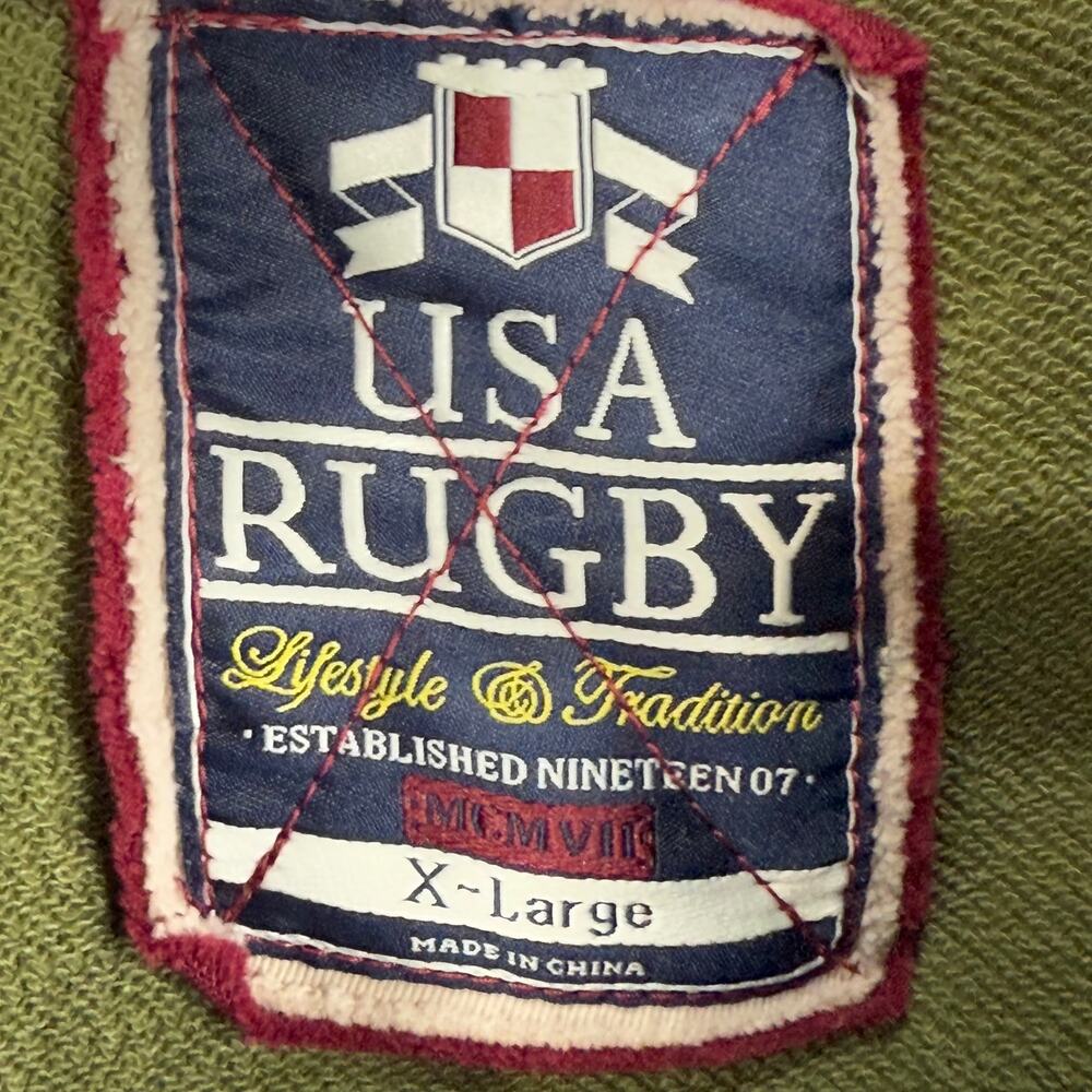 Vintage Y2k Hooded Sweatshirt Cardigan Jacket Camo Lined Utility Grunge Rugby XL - Picture 6 of 8
